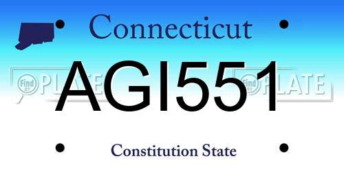 AGI551 Connecticut License Plate