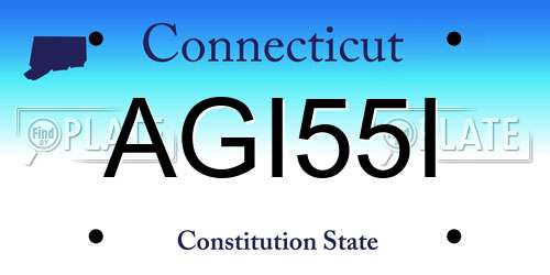 AGI55I Connecticut License Plate