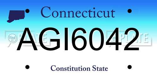AGI6042 Connecticut License Plate