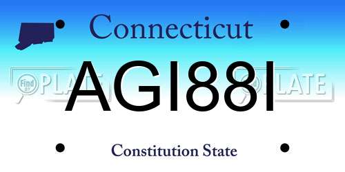 AGI88I Connecticut License Plate