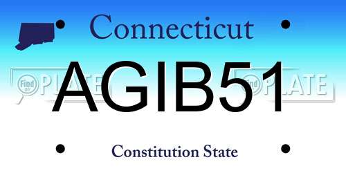 AGIB51 Connecticut License Plate