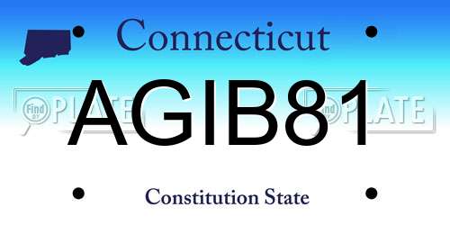 AGIB81 Connecticut License Plate
