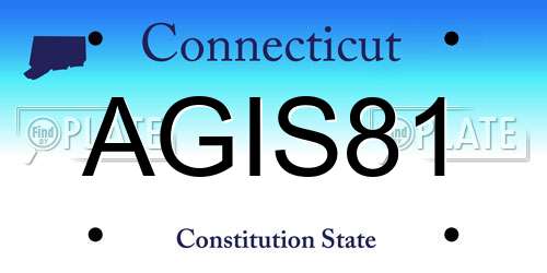 AGIS81 Connecticut License Plate