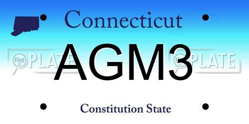 AGM3 Connecticut License Plate