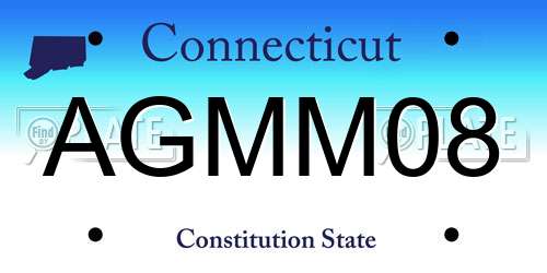 AGMM08 Connecticut License Plate