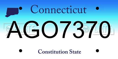 AGO7370 Connecticut License Plate