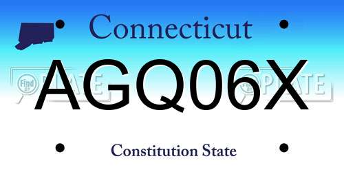 AGQ06X Connecticut License Plate