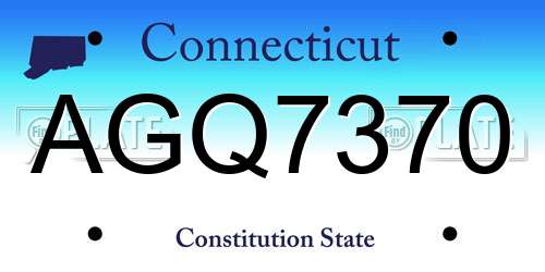 AGQ7370 Connecticut License Plate