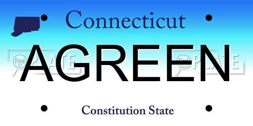 AGREEN Connecticut License Plate