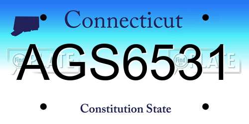 AGS6531 Connecticut License Plate