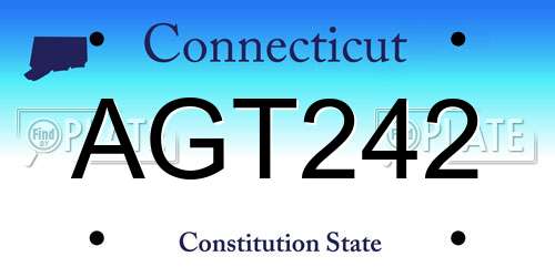 AGT242 Connecticut License Plate