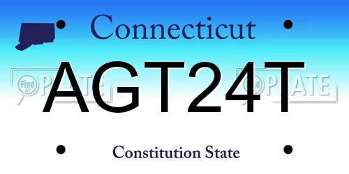 AGT24T Connecticut License Plate