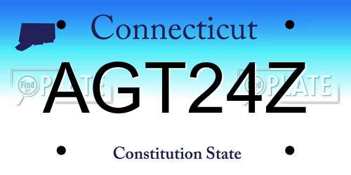 AGT24Z Connecticut License Plate