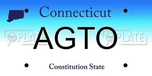 AGTO Connecticut License Plate