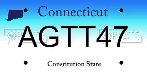 AGTT47 Connecticut License Plate