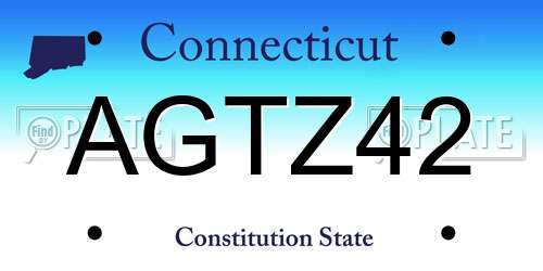 AGTZ42 Connecticut License Plate
