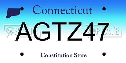 AGTZ47 Connecticut License Plate