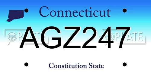 AGZ247 Connecticut License Plate