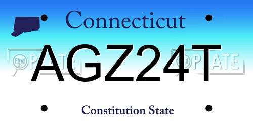 AGZ24T Connecticut License Plate