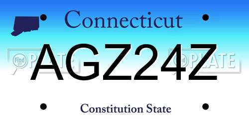 AGZ24Z Connecticut License Plate
