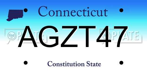 AGZT47 Connecticut License Plate