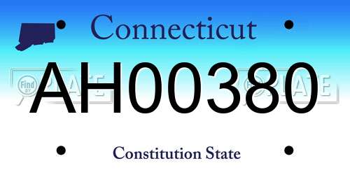 AH00380 Connecticut License Plate