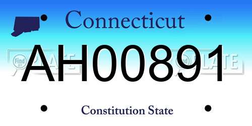 AH00891 Connecticut License Plate