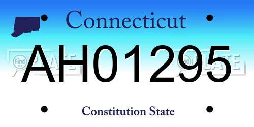 AH01295 Connecticut License Plate