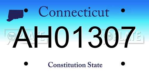 AH01307 Connecticut License Plate