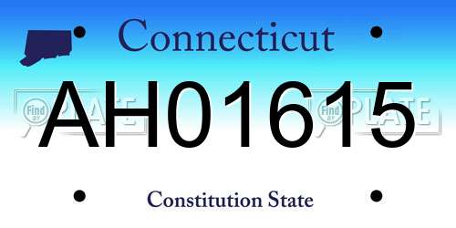 AH01615 Connecticut License Plate