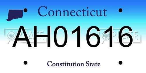AH01616 Connecticut License Plate