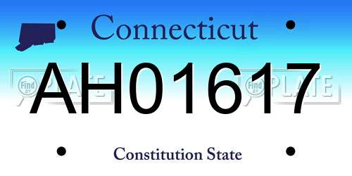 AH01617 Connecticut License Plate