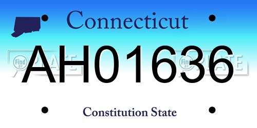 AH01636 Connecticut License Plate