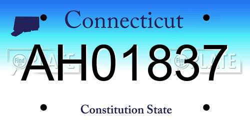 AH01837 Connecticut License Plate