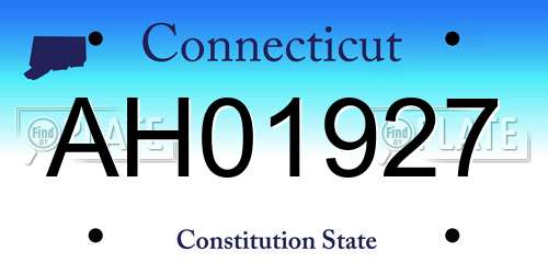AH01927 Connecticut License Plate