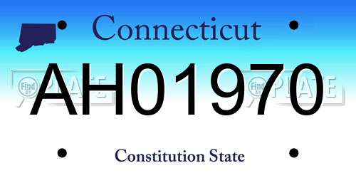 AH01970 Connecticut License Plate