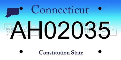 AH02035 Connecticut License Plate