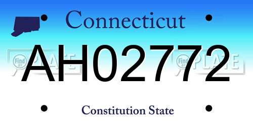 AH02772 Connecticut License Plate