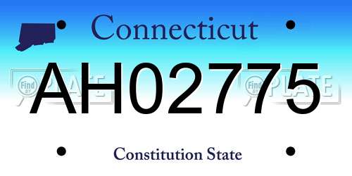 AH02775 Connecticut License Plate
