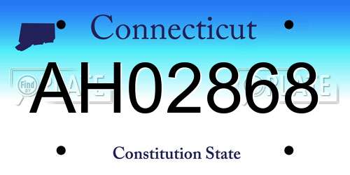 AH02868 Connecticut License Plate