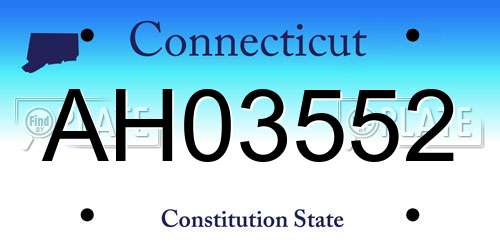 AH03552 Connecticut License Plate