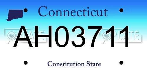 AH03711 Connecticut License Plate