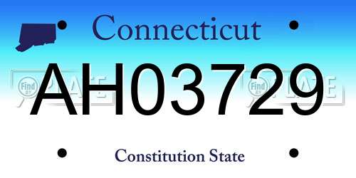 AH03729 Connecticut License Plate