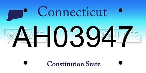 AH03947 Connecticut License Plate