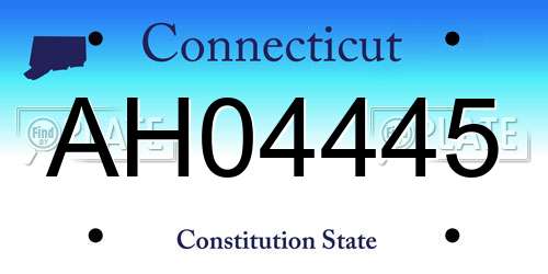 AH04445 Connecticut License Plate