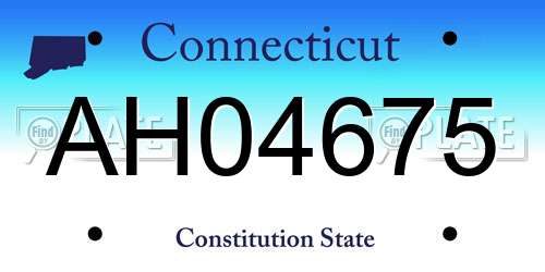 AH04675 Connecticut License Plate