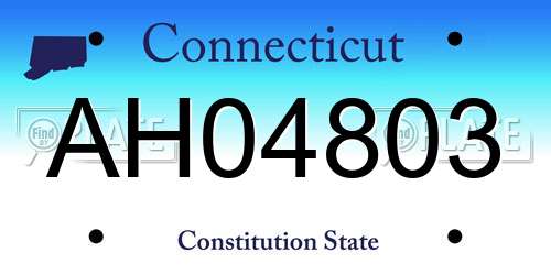 AH04803 Connecticut License Plate