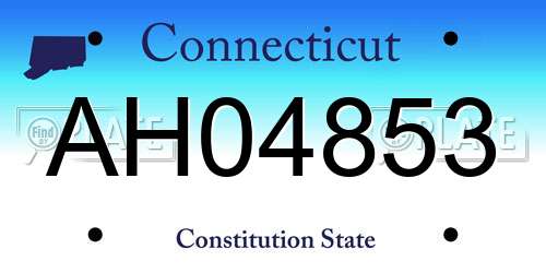 AH04853 Connecticut License Plate