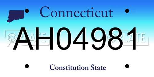 AH04981 Connecticut License Plate
