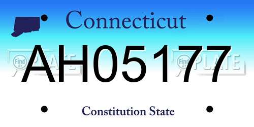 AH05177 Connecticut License Plate